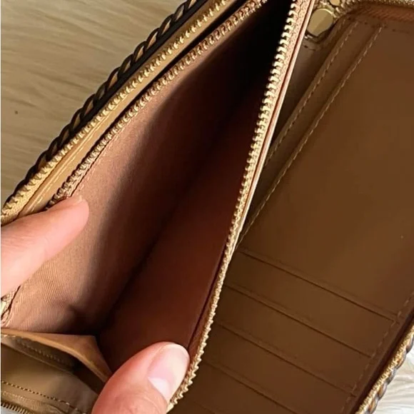 💰SOLD - CJ875 - Coach Zip Around Wallet with Braid - Picture 8 of 12